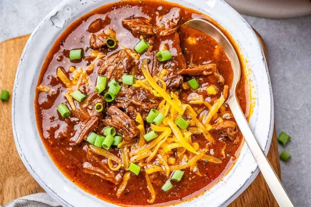 Texas chili in a bowl.