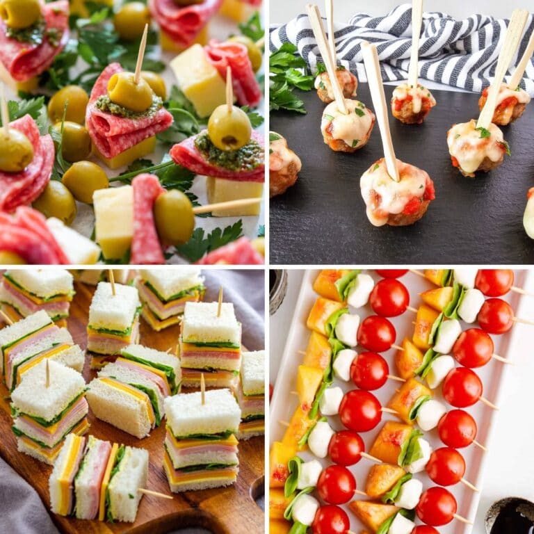 Toothpick appetizers collage
