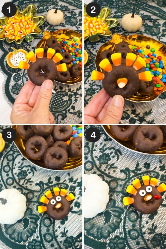 Turkey donut step-by-step process.