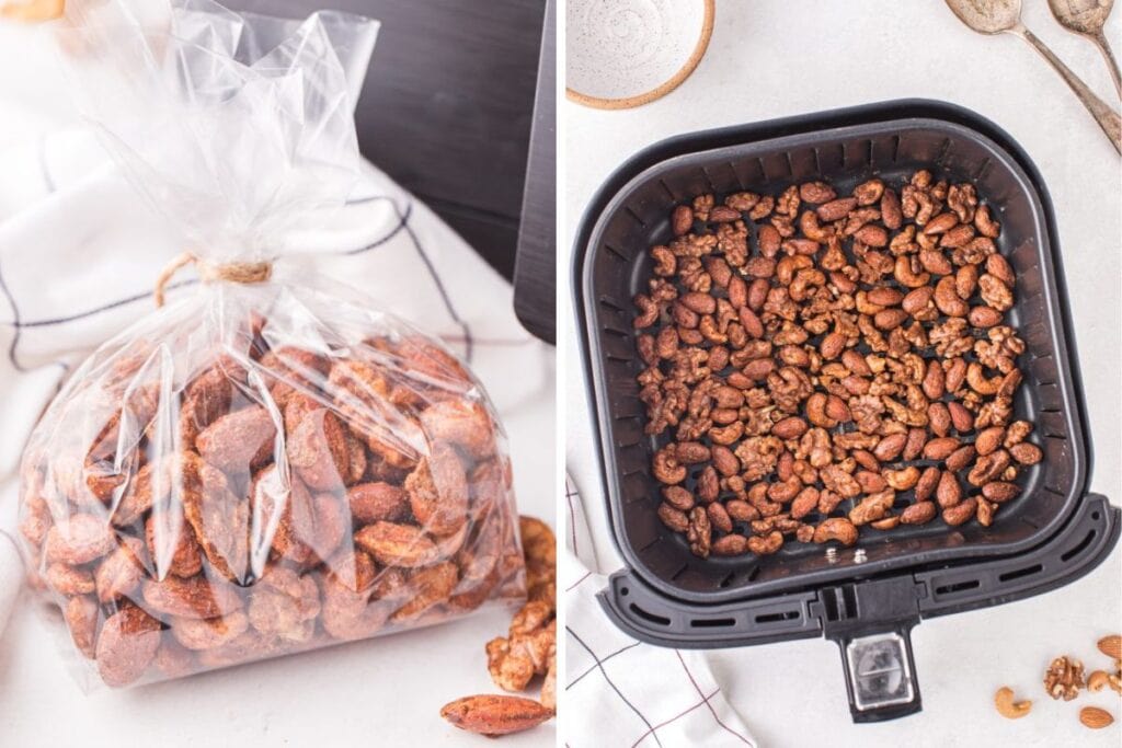 Spiced nuts collage.