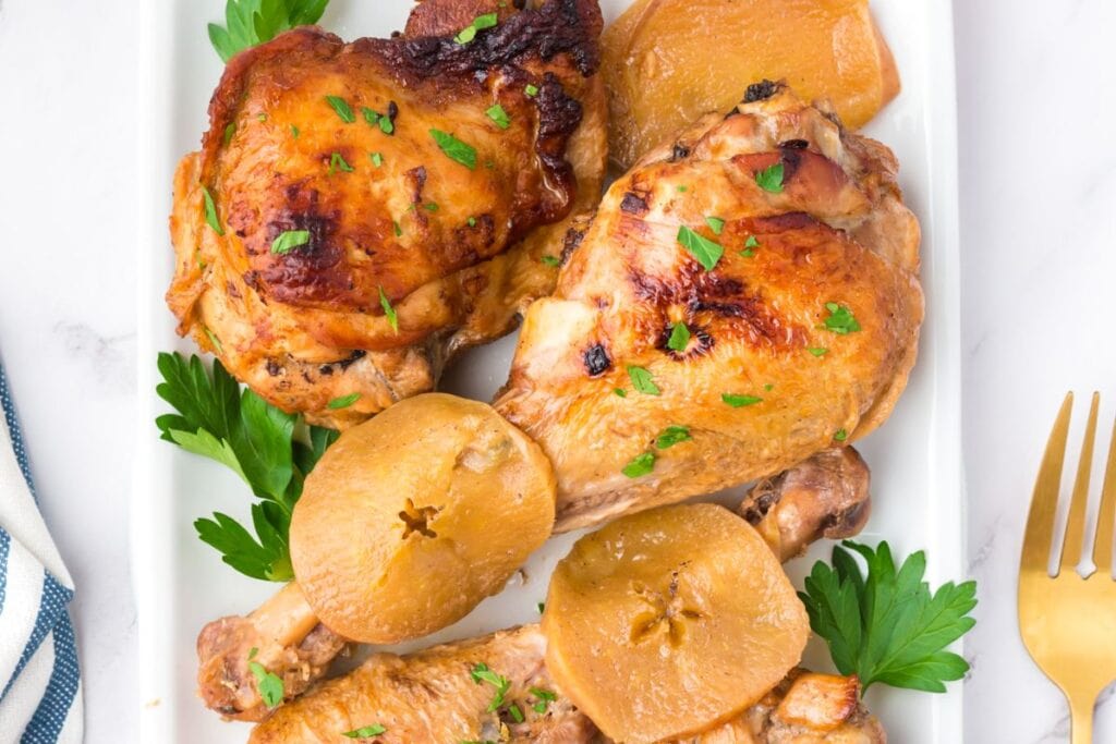 A close up shot of turkey legs.