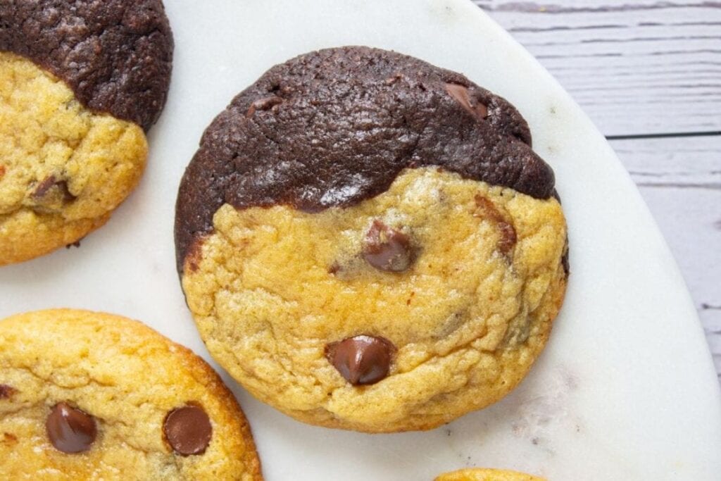 A close up shot of brookies.