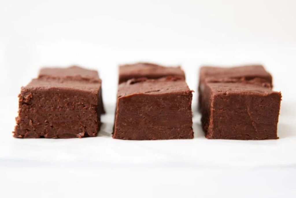 A close up shot of chocolate fudge.