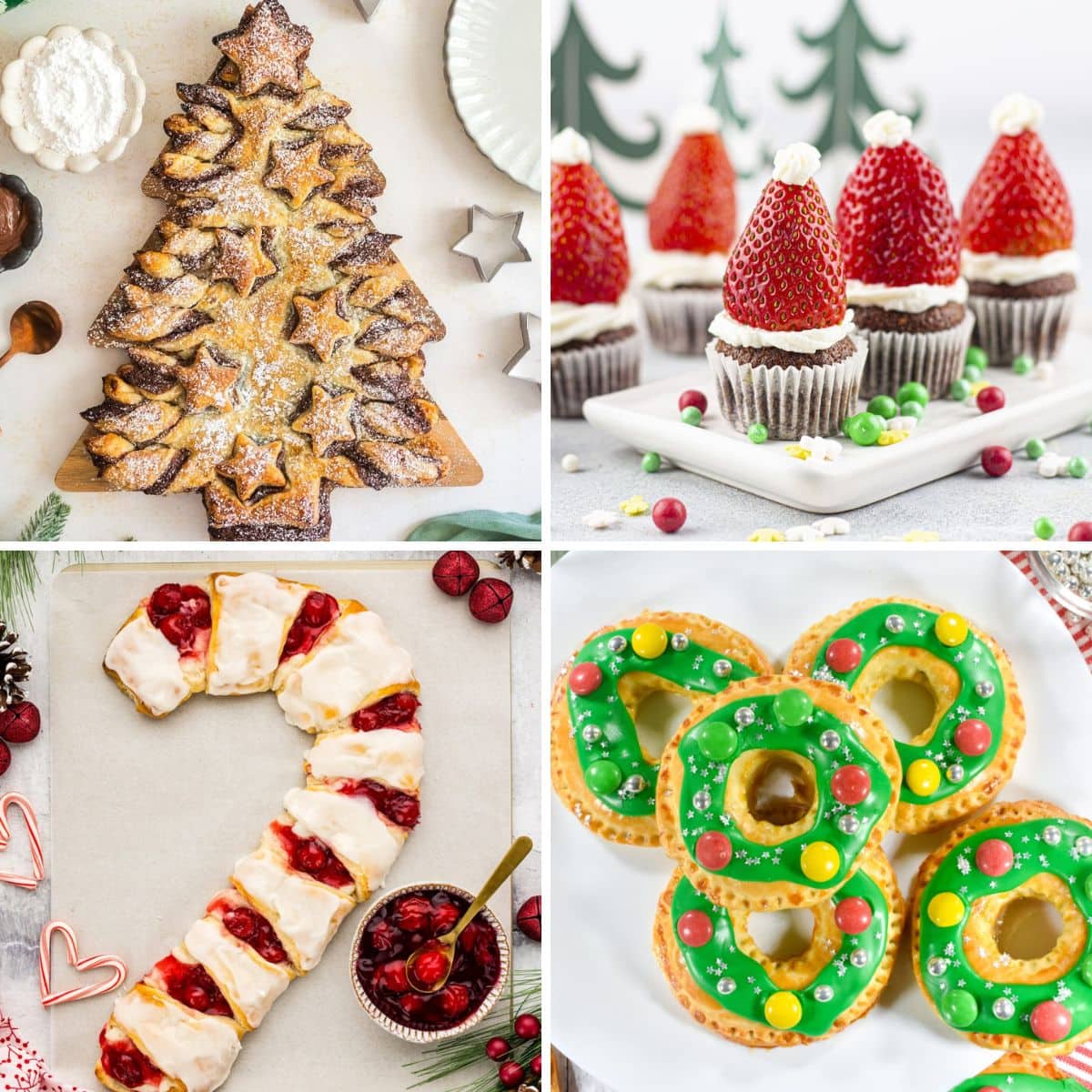 Collage of Christmas breakfast ideas