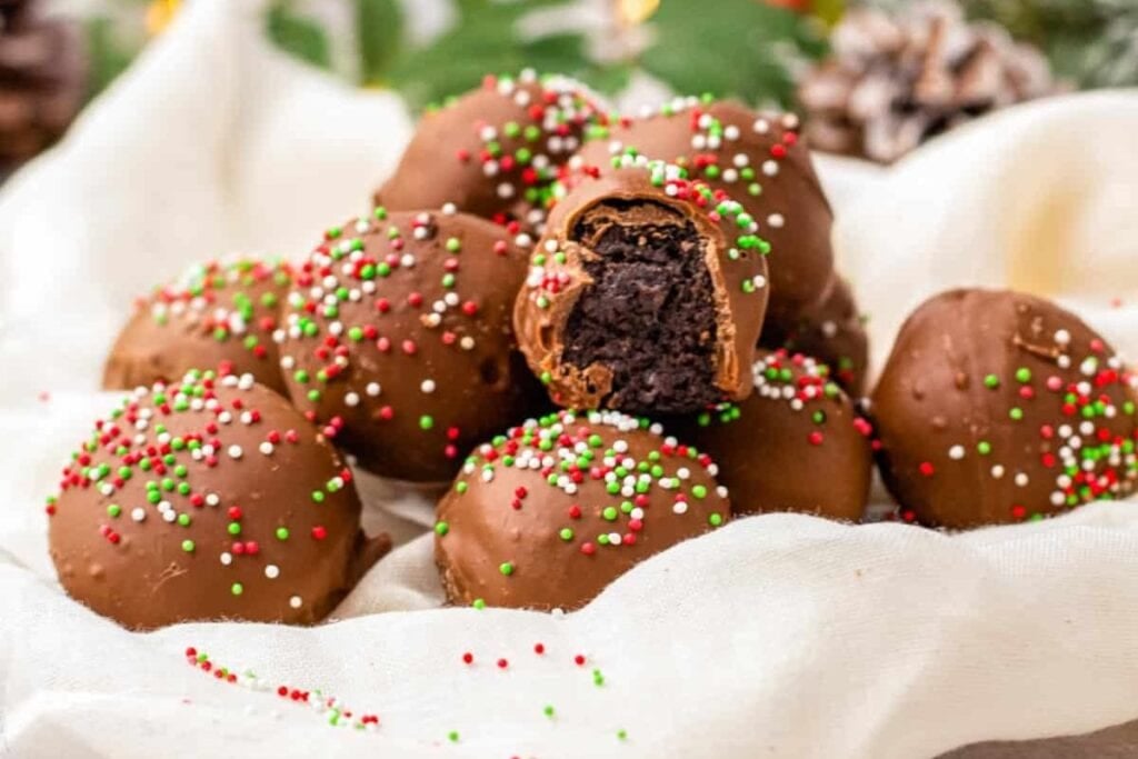 A close up shot of Oreo balls.