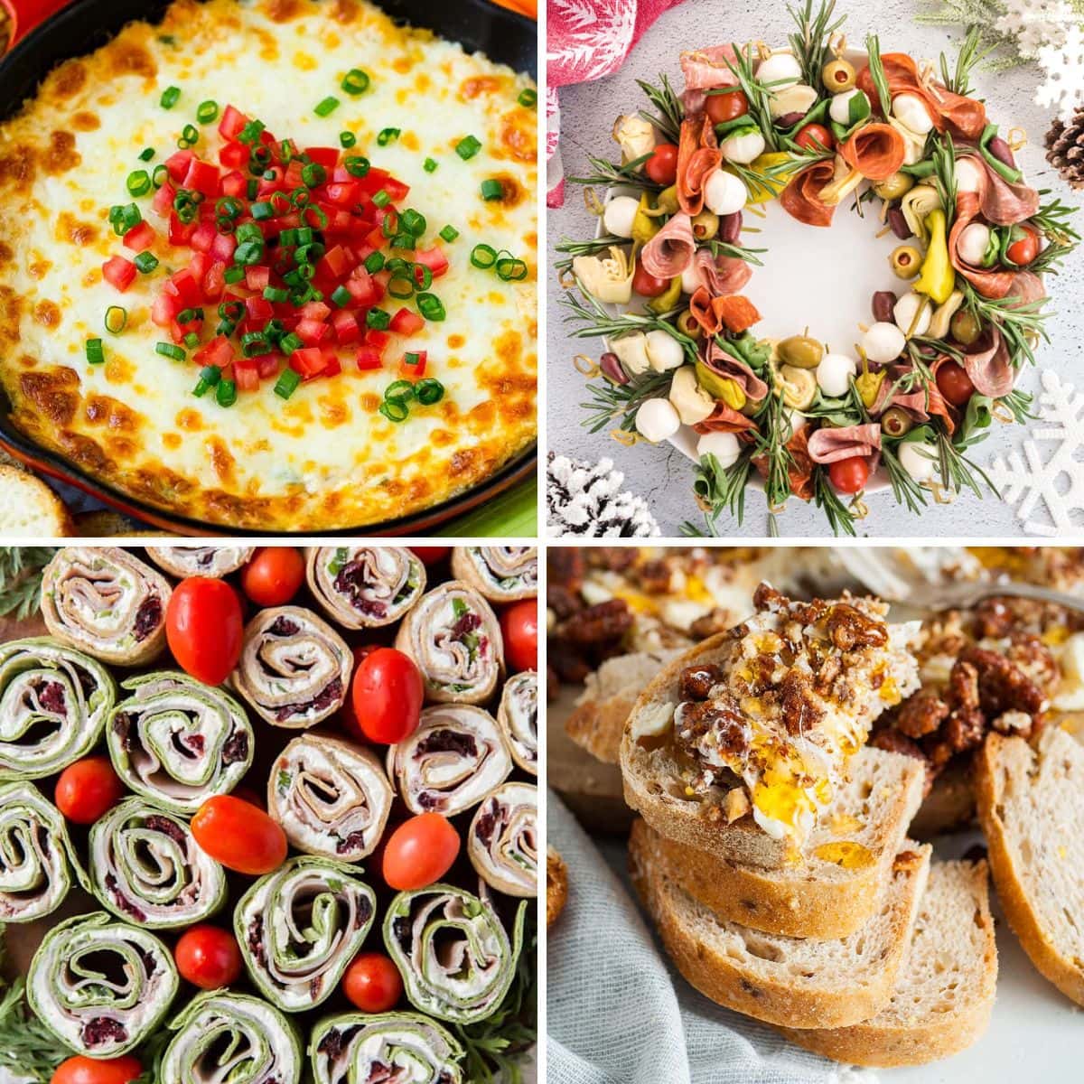 Christmas Party Appetizer collage.