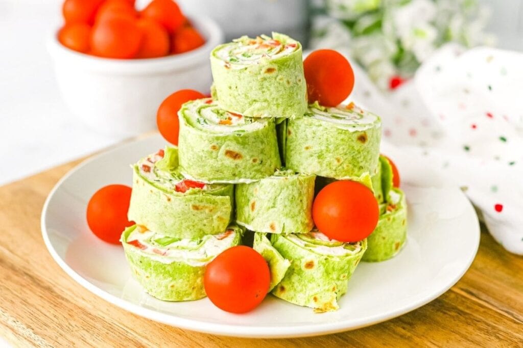 A close up shot of Christmas pinwheels.