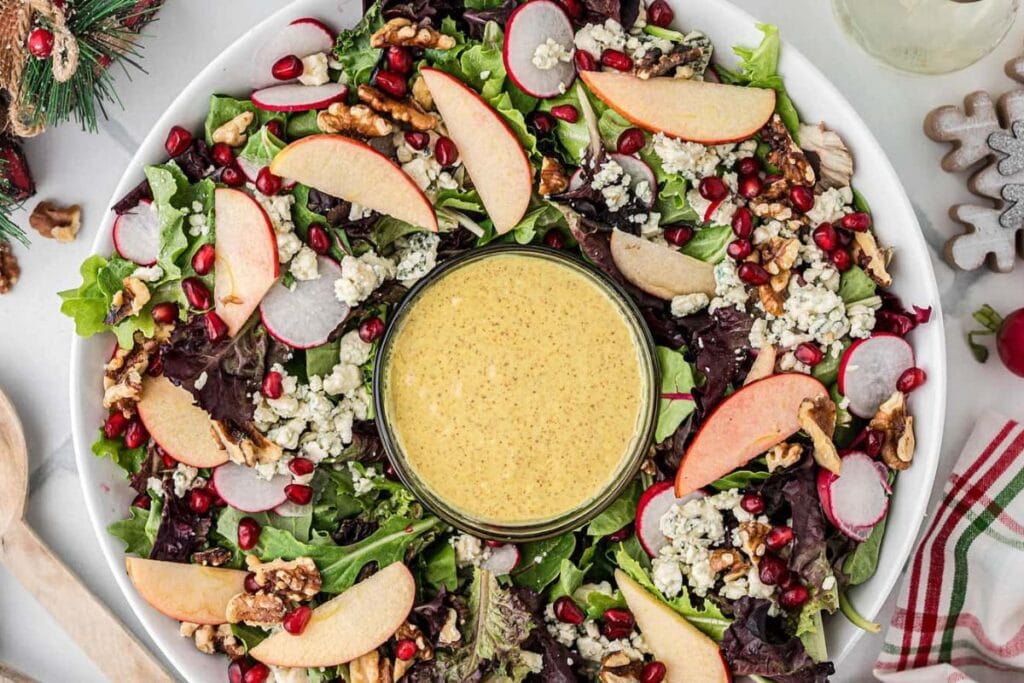 A close up shot of salad.