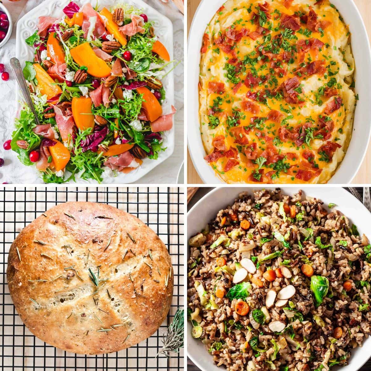 Christmas sides collage.