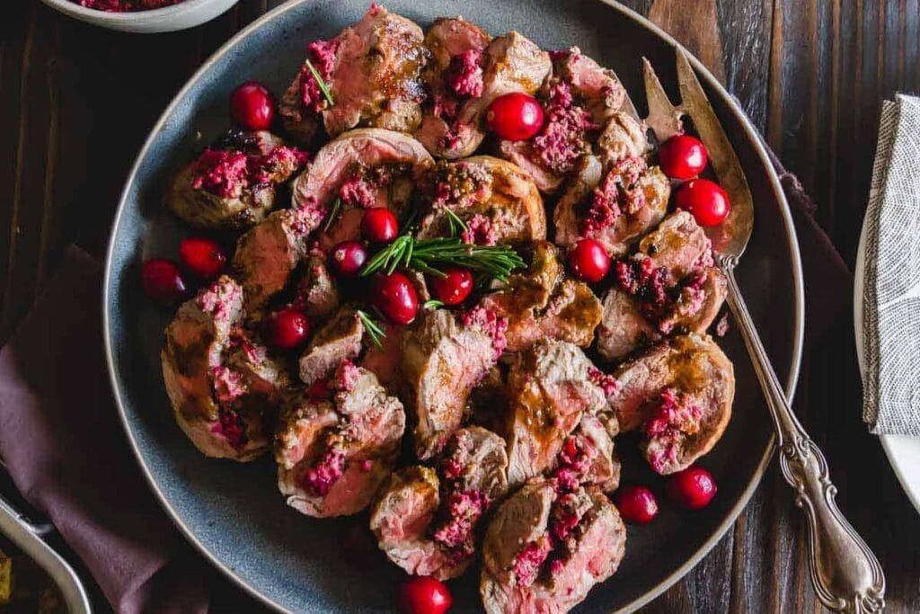 A close up shot of stuffed lamb.