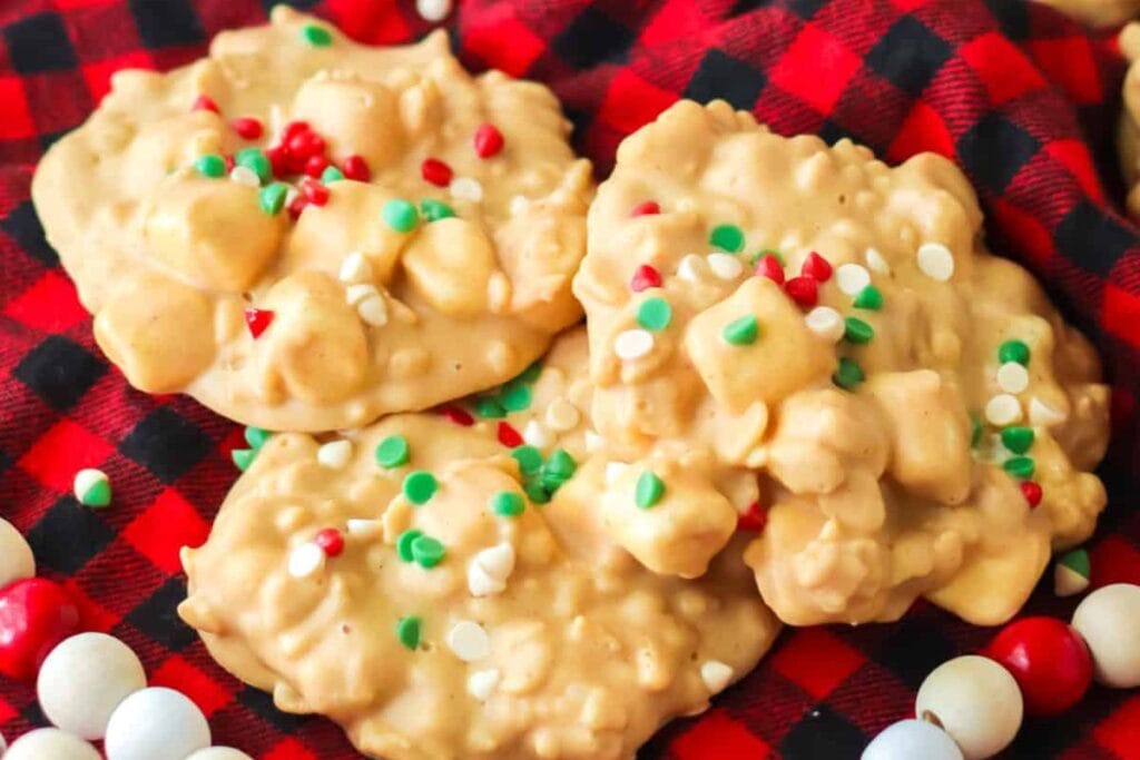 A close up shot of avalanche cookies.