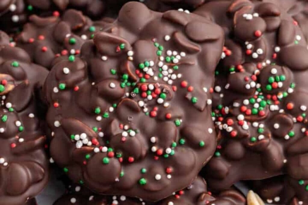 A close up shot of crockpot candy.