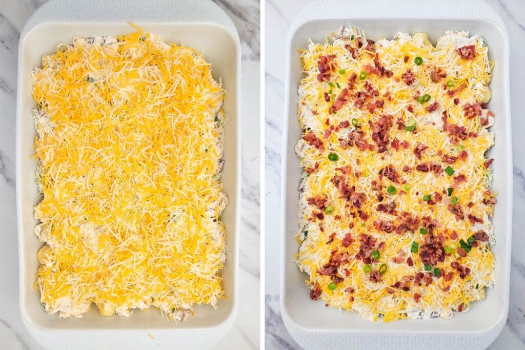 Process shots collage for chicken casserole.