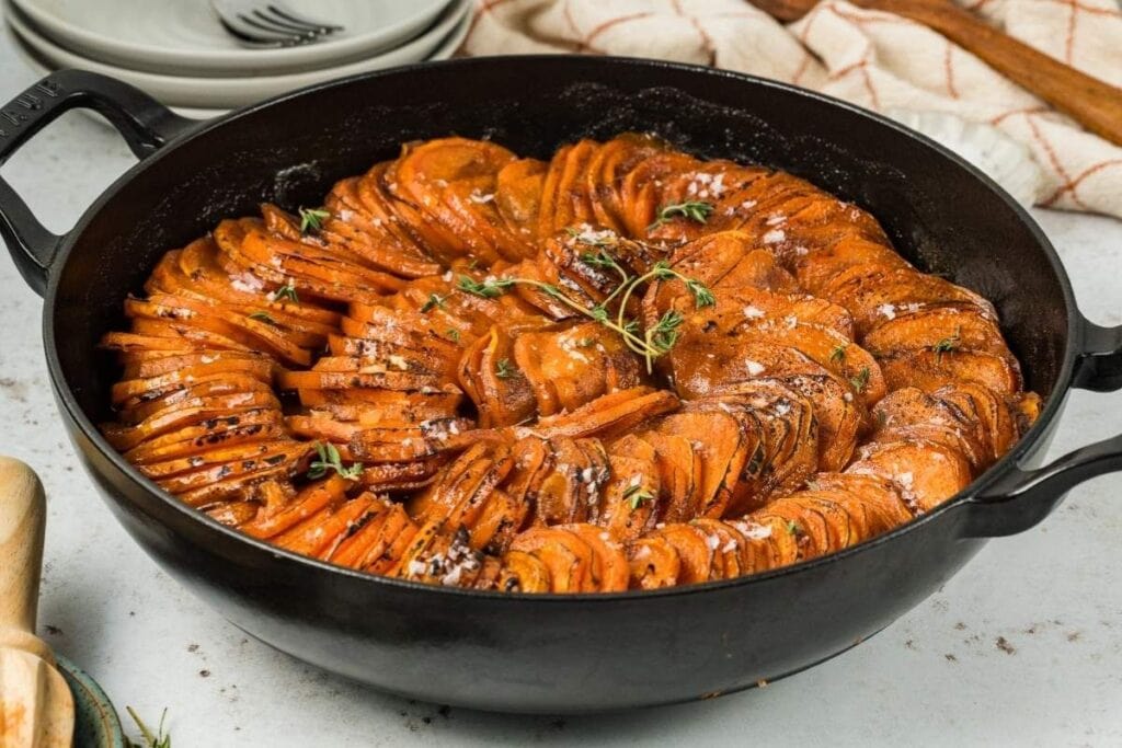 A close up shot of sweet potatoes.