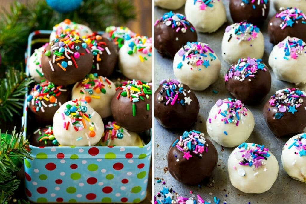 A close up shot of Oreo balls.