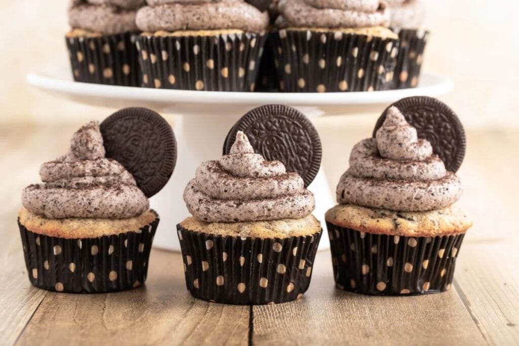 A close up shot of Oreo cupcakes.