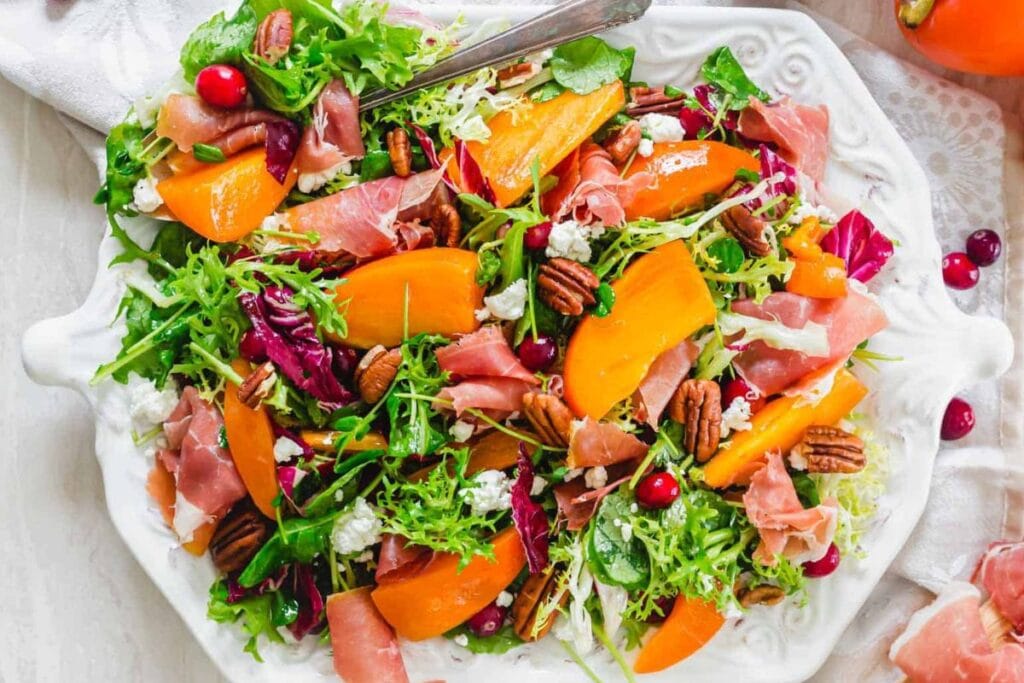 A close up shot of salad.