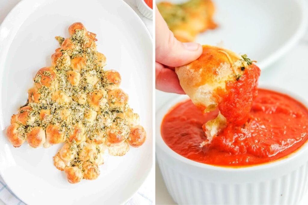 Pull apart Christmas tree bread.