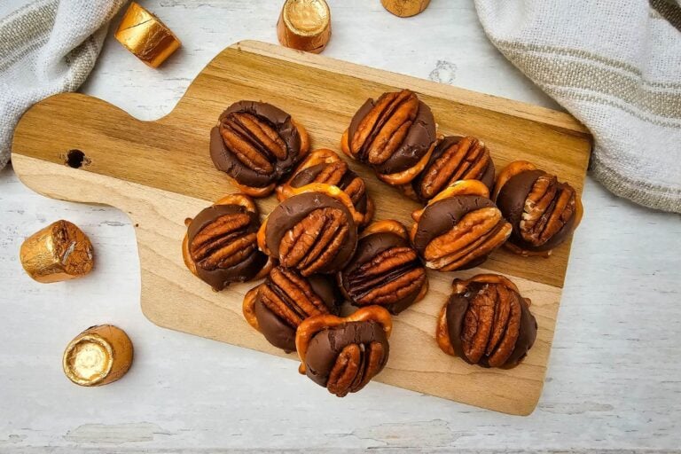 A close up shot of Rolo pretzels.