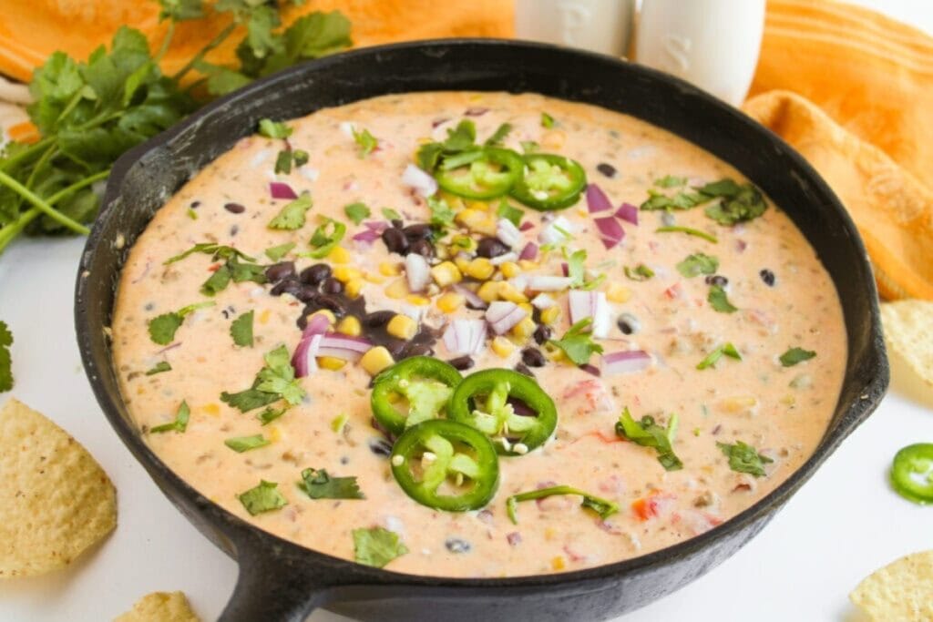 Cowboy Queso in a skillet.