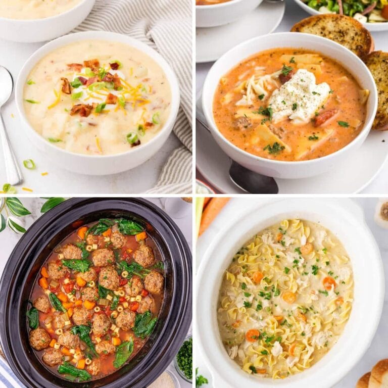 Crockpot soup recipes for easy dinners collage