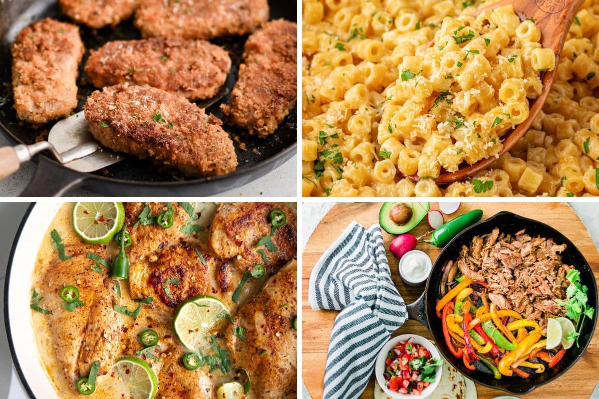 Dinner rut new recipes collage.