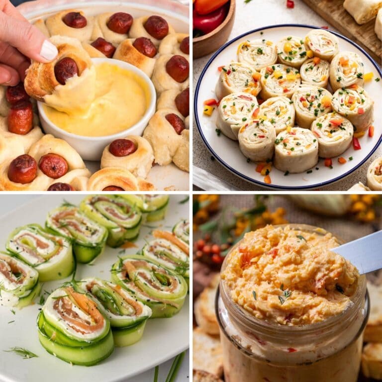 Collage of make-ahead appetizers.