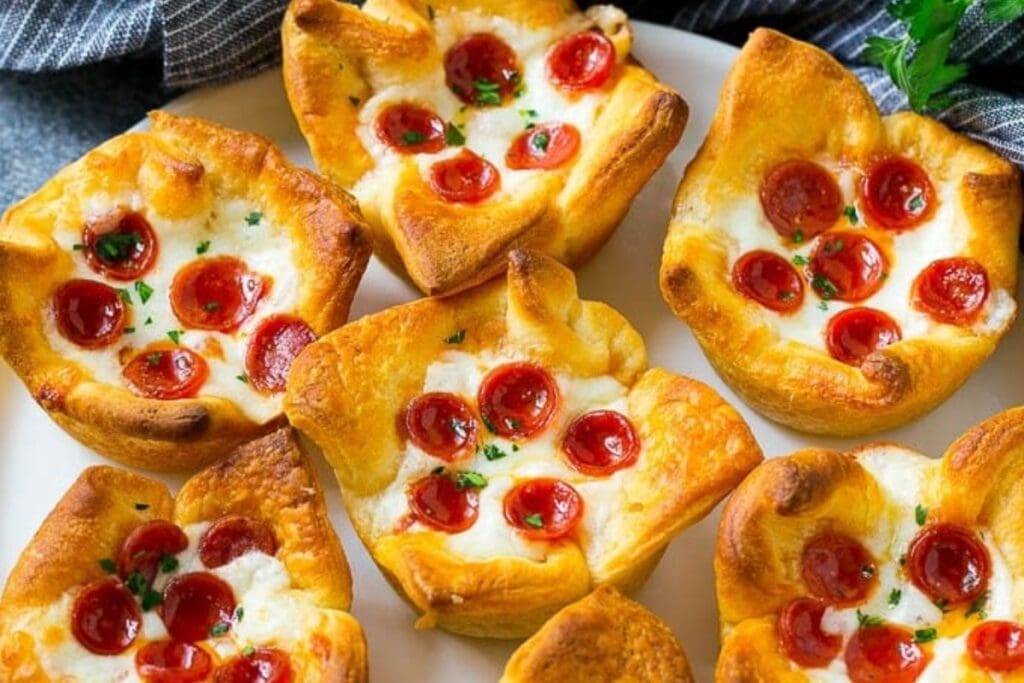 Pizza Muffins on a plate.