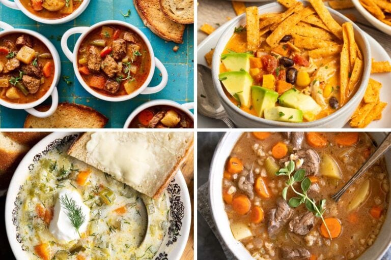 soup recipes for cold weather collage