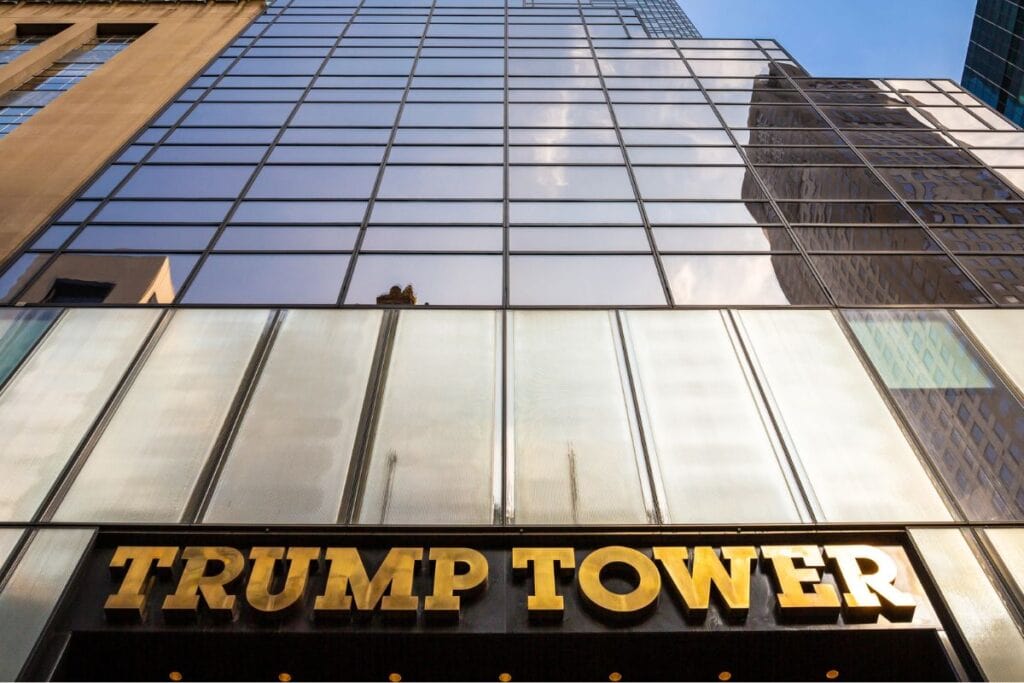 View from below of trump tower.