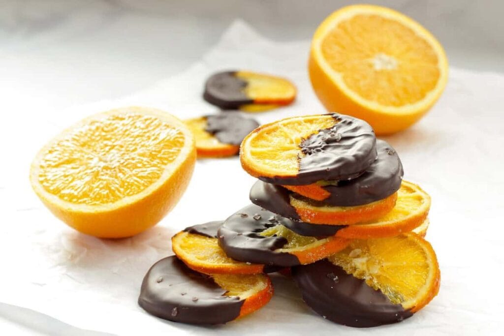 A close up shot of orange slices.