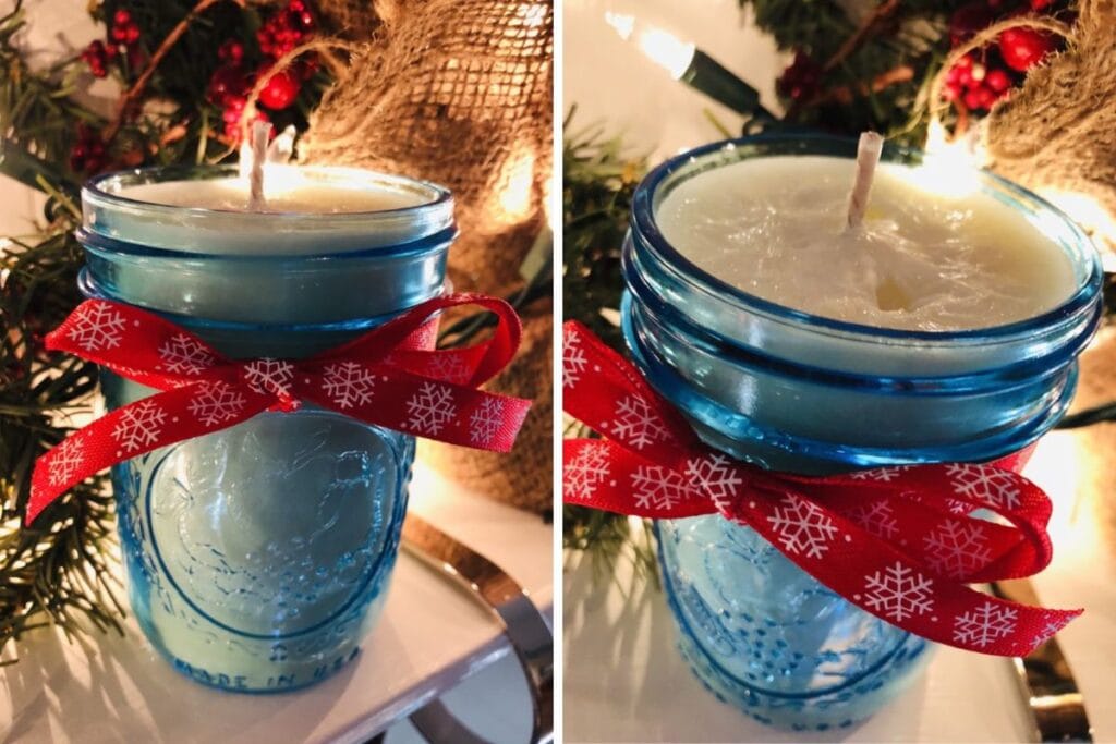 Mason jar candles collage.