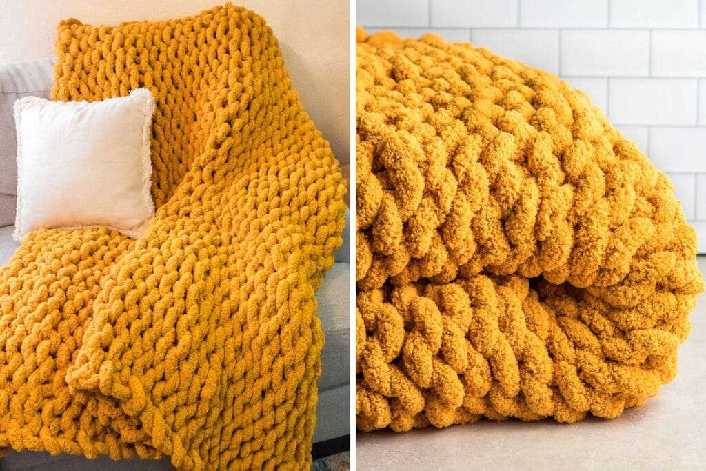 Hand kn it blanket collage.