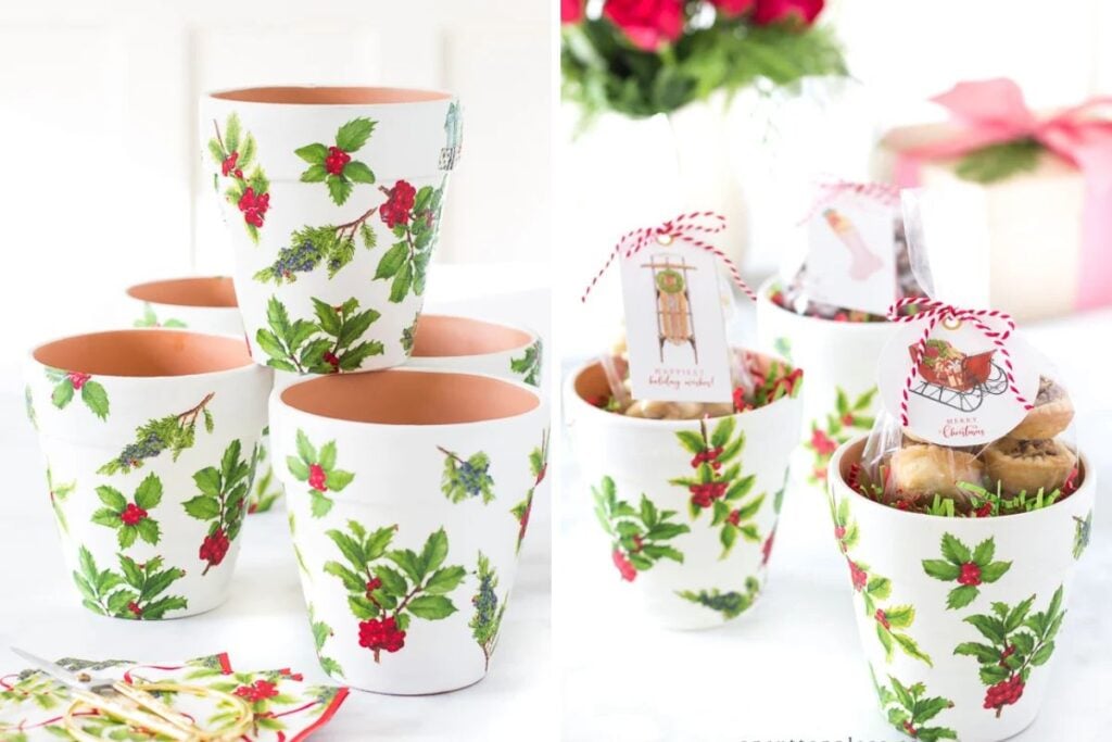 Christmas pots collage.