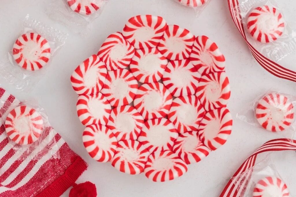 A close up shot of peppermint bowl.