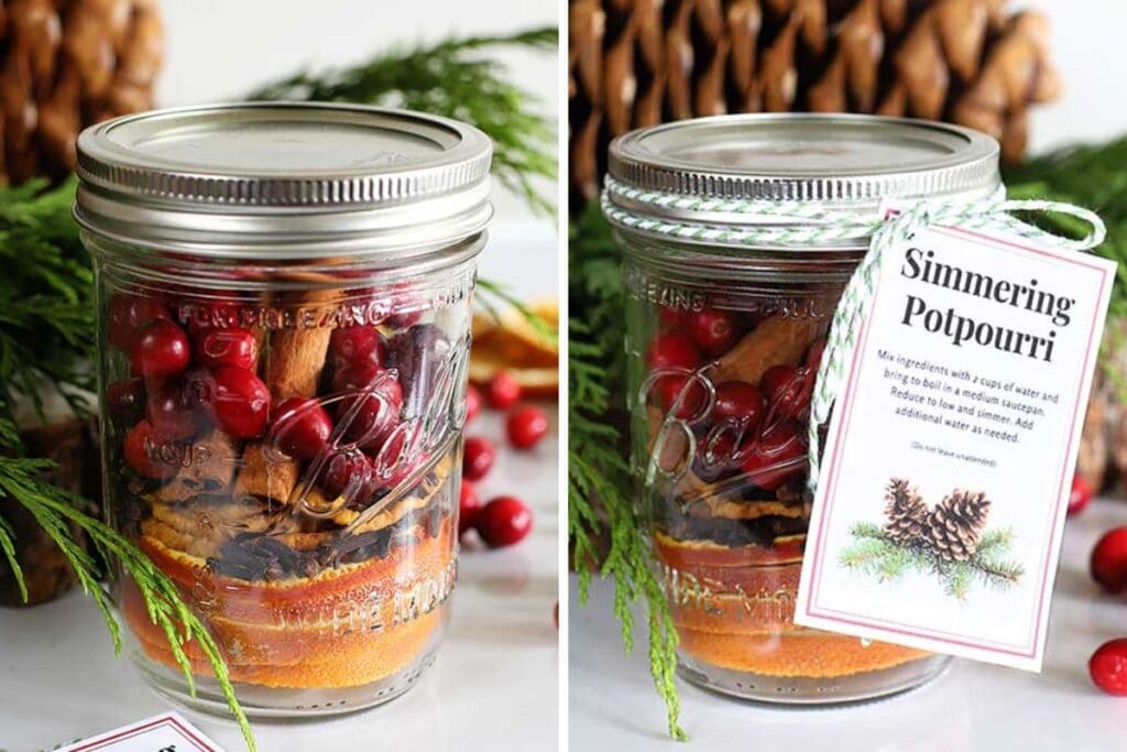 Simmering potpourri gift collage.