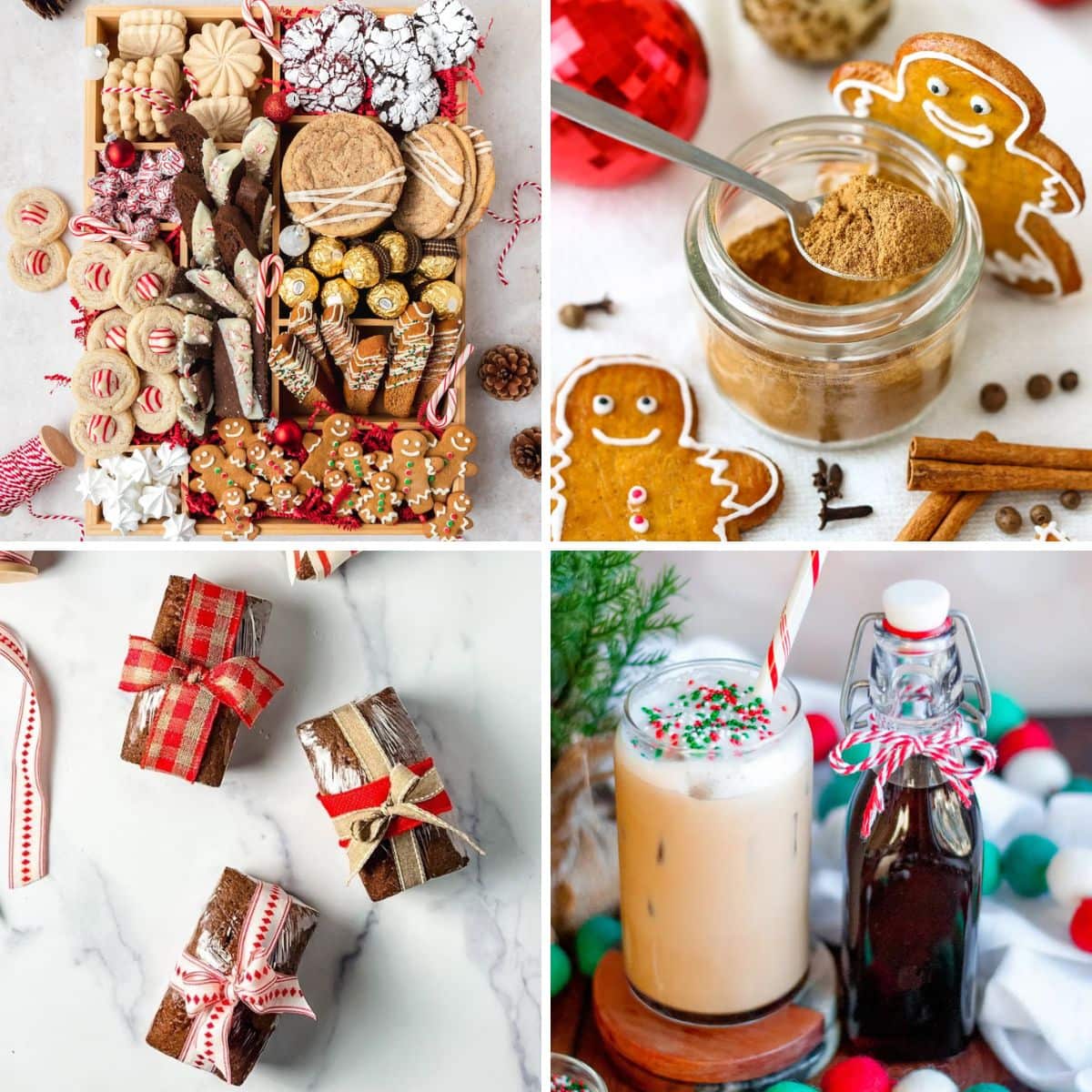 Edible Christmas Food Gifts collage.
