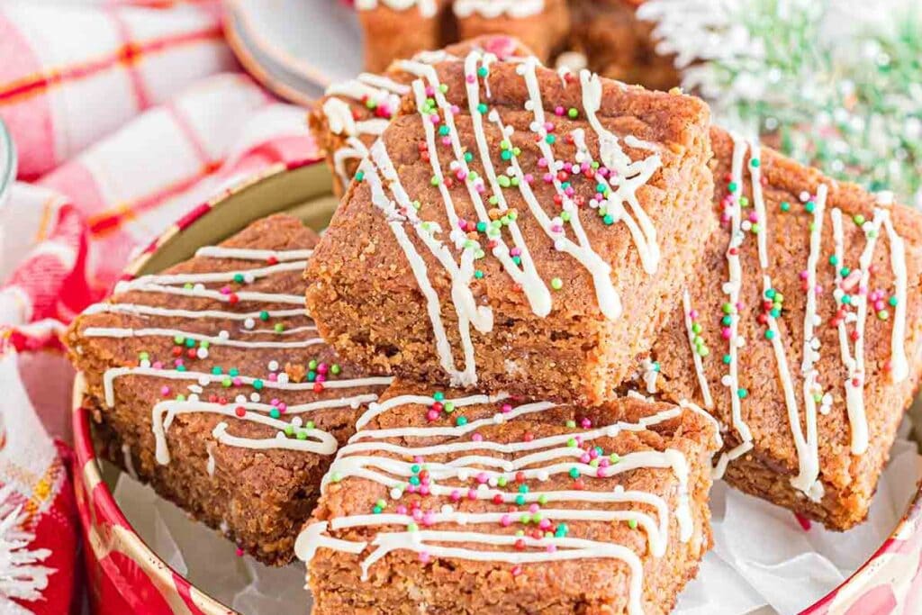 A close up shot of blondies.