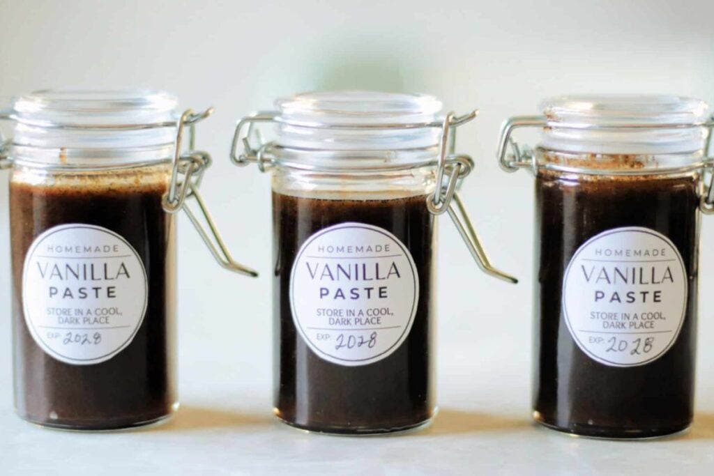 A close up shot of vanilla paste.