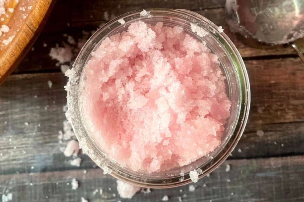 A close up shot of foot scrub.