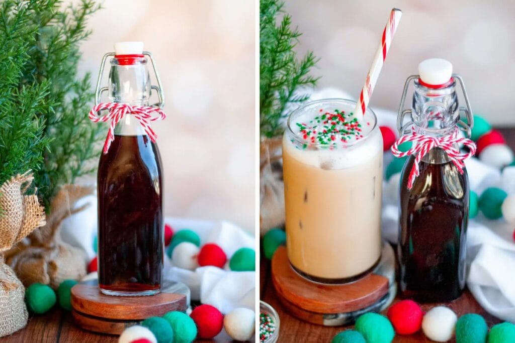 A close up shot of sugar cookie syrup.