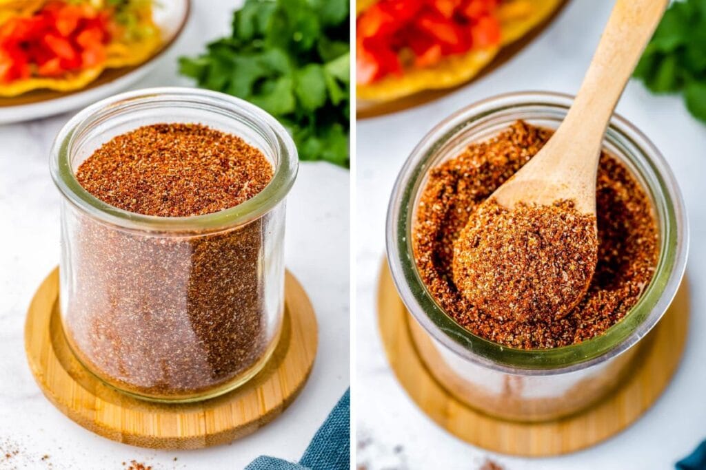 Taco seasoning collage.