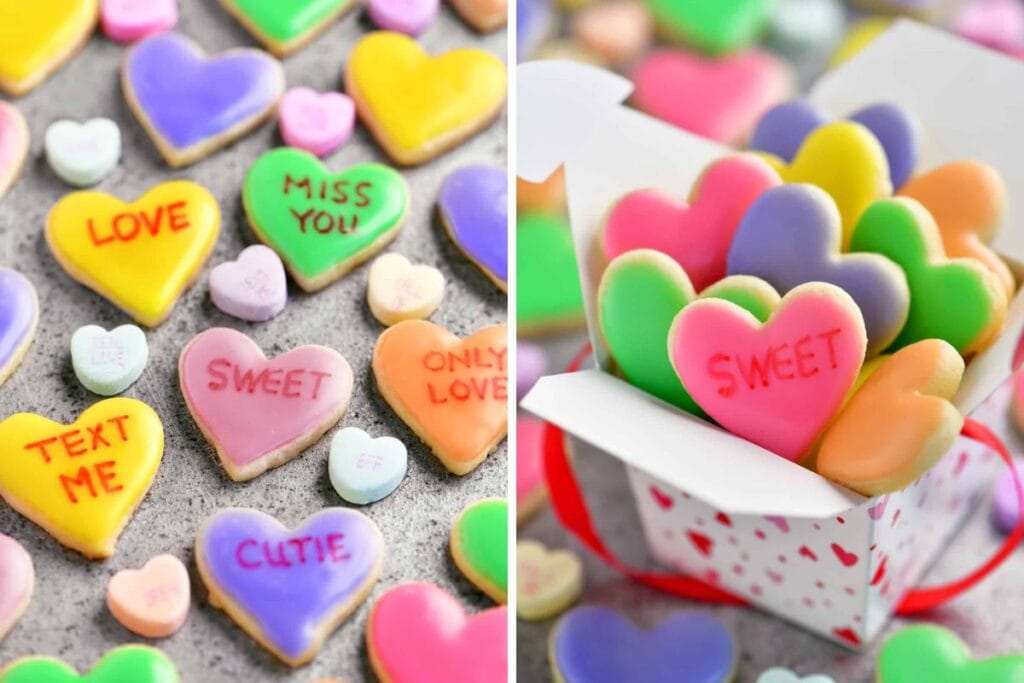 conversation heart cookies