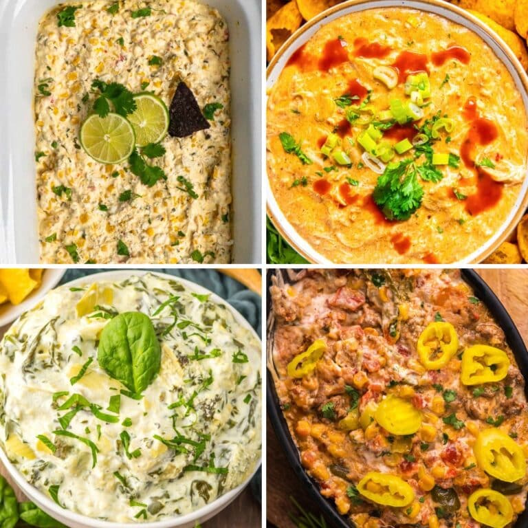 Collage of Crockpot dip recipes.