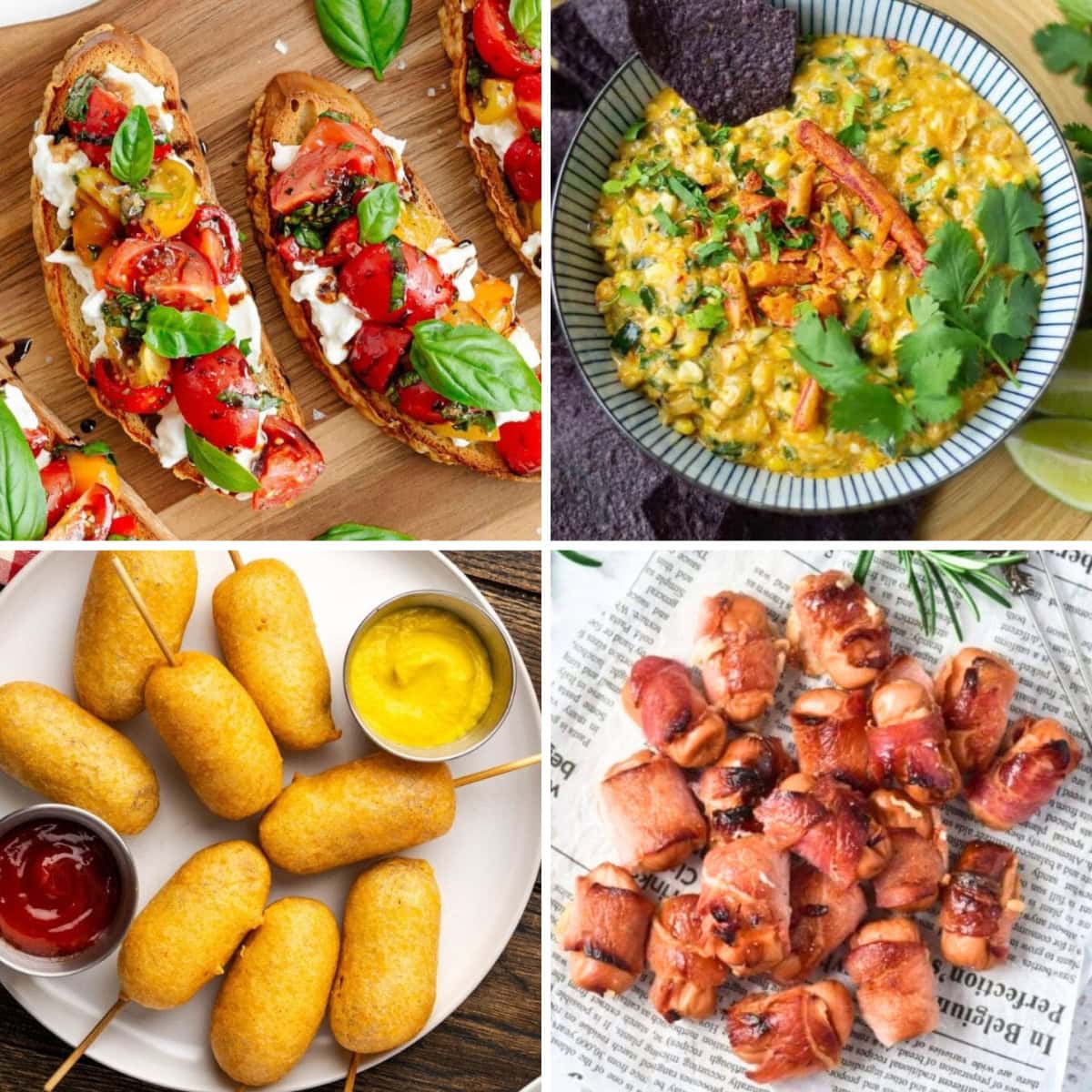 Collage of easy appetizer recipes for any occasion.