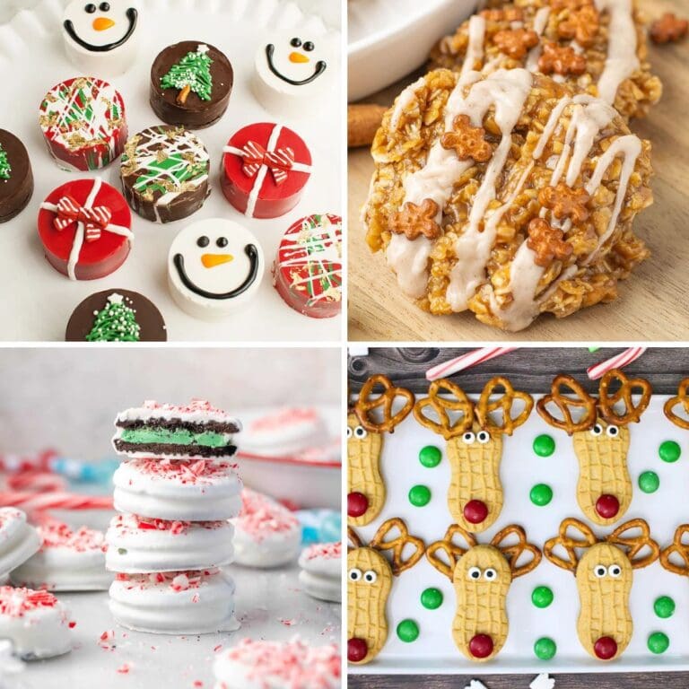 no bake christmas cookies collage