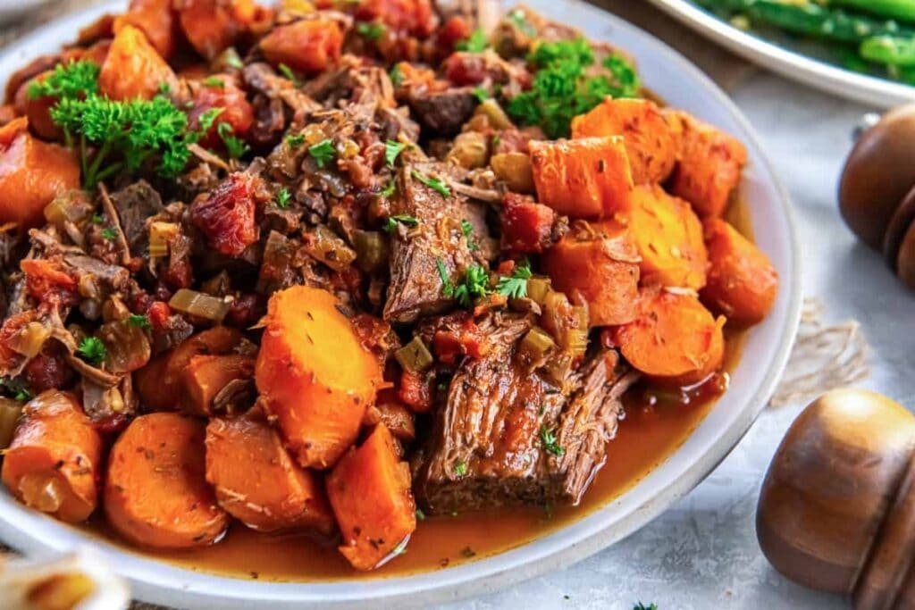 Italian pot roast served on a plate.