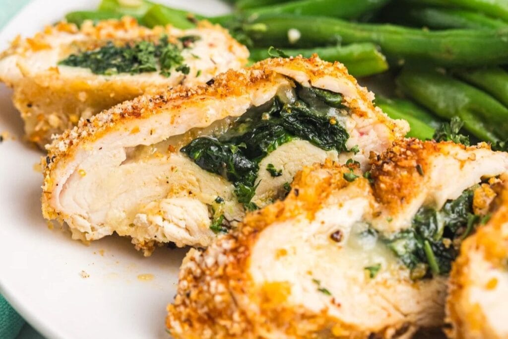 A close up shot of chicken breasts.