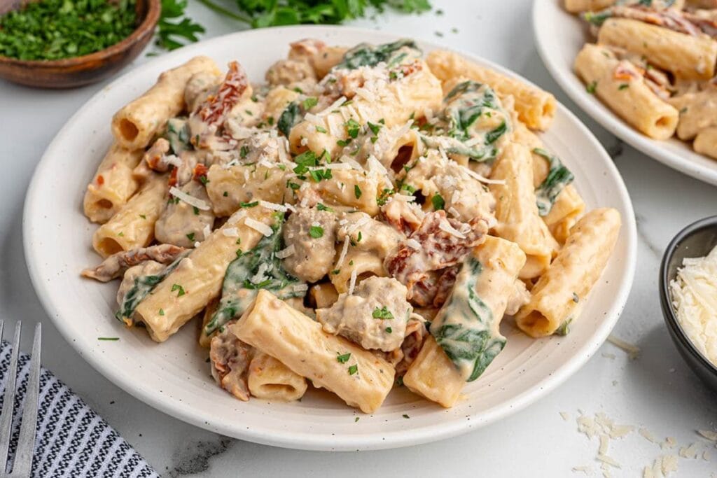 A close up shot of Creamy Italian Sausage.