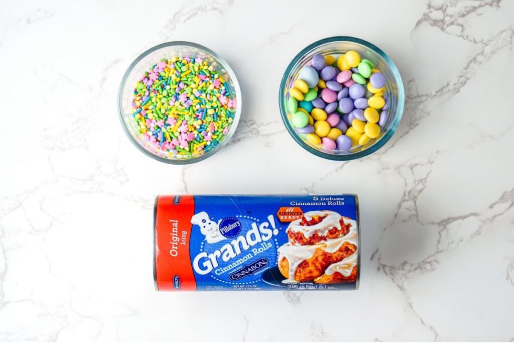 Ingredients for bunny cinnamon rolls.
